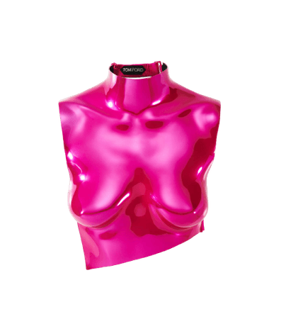 Tom Ford LACQUERED CHROME ACRYLIC ANATOMICAL BREASTPLATE