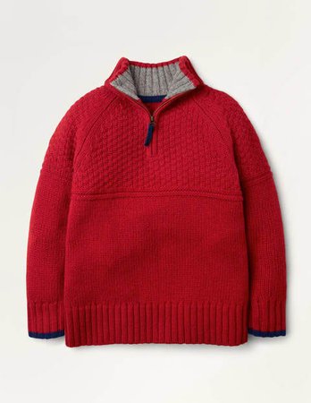Half Zip Sweater - Rockabilly Red