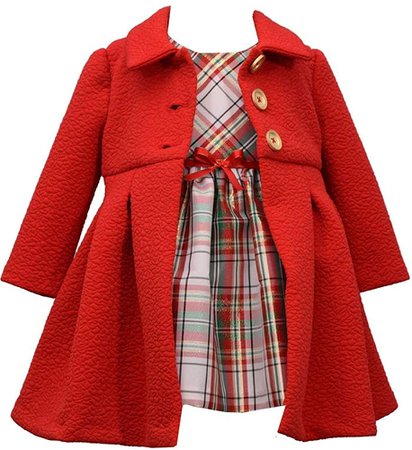 Amazon.com: Bonnie Jean Girl's Holiday Christmas Dress and Coat Set for Baby, Toddler and Little Girls (4T), Red Green White Gold: Clothing