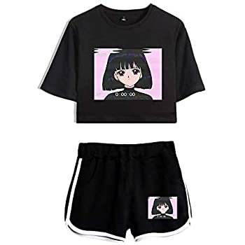 Amazon.com: 2 Piece Hentai Outfits for Women Summer Anime Crop Top and Shorts Pants Sets (1, Small): Clothing