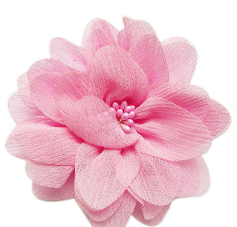 Pink Chiffon Flower Clip