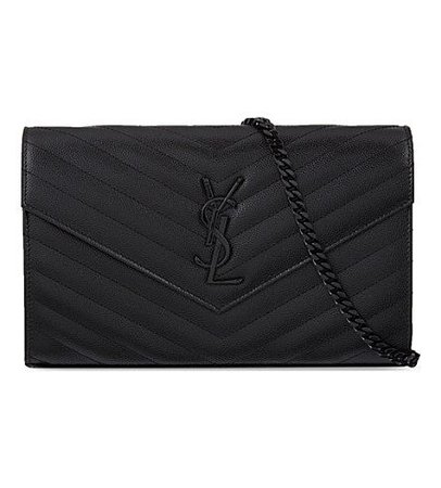 SAINT LAURENT Monogram quilted leather envelope clutch (With images) | Black clutch bags, Monogram quilt, Handbag straps