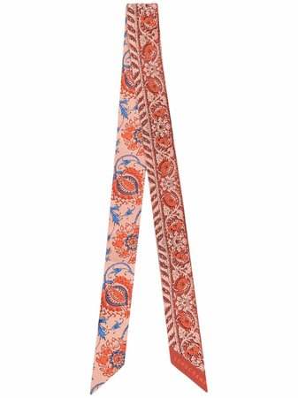 Longchamp paisley-print ribbon scarf - FARFETCH