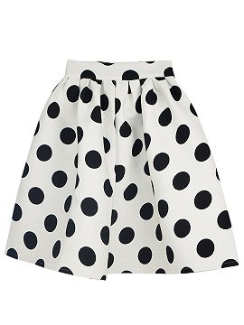 White Polka Dot Skater Skirt - Choies.com