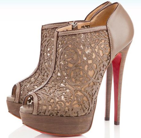 Christian Louboutin Pampas Laser-Cut Leather Ankle Boots - Pesquisa Google