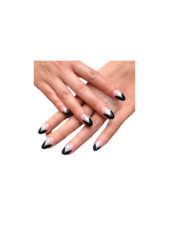 black silver manicure nails