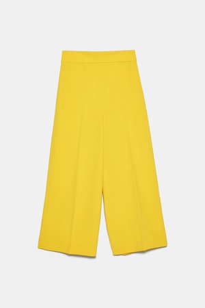 HIGH - WAISTED PANTS | ZARA United States yellow