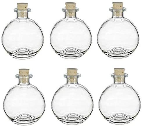 Amazon.com: Nakpunar 6 pcs Spherical Glass Bottles with Cork Bottle Stopper (6, 8.5 oz Clear): Home & Kitchen
