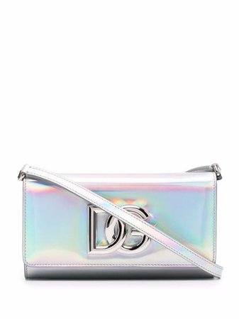 Shop Dolce & Gabbana iridescent logo-plaque leather crossbody bag with Express Delivery - FARFETCH