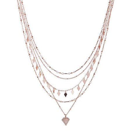 Moonstone Multi Charm Necklace - Rose Gold by Luv Aj | Spring - Free Shipping. On Everything