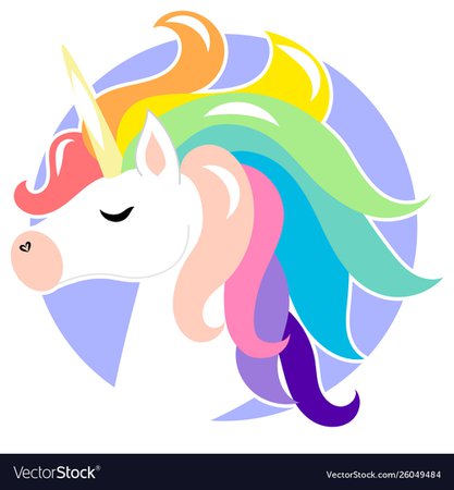 Cute face unicorn with rainbow hair Royalty Free Vector