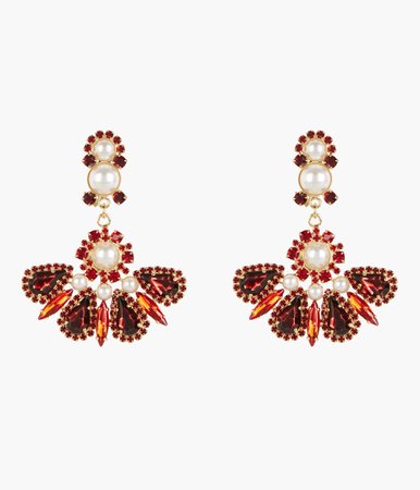 burgundy crystal hoop earrings