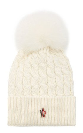 Faux Fur And Cable-Knit Wool Beanie By Moncler Grenoble