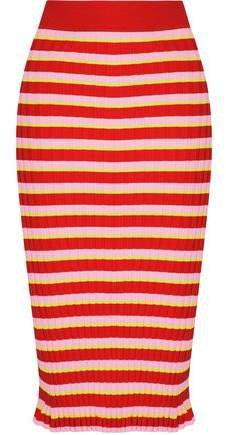 Bloomfield Striped Ribbed-knit Skirt