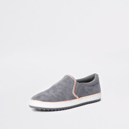 Grey slip on plimsolls - Plimsolls & Sneakers - Shoes & Boots - women