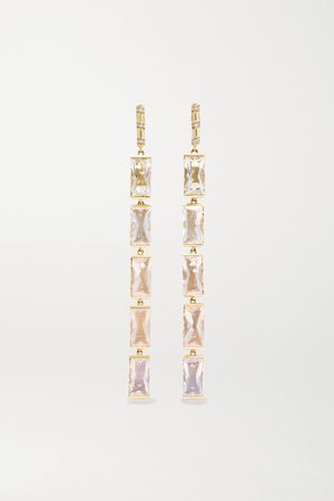 Gold Memphis Bubble Baguette 14-karat gold multi-stone earrings | Alice Cicolini | NET-A-PORTER