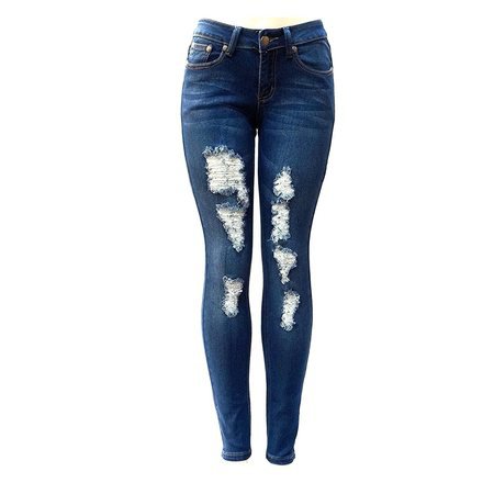 Jeans for Love - JEANS FOR LOVE David-k Premium Blue Denim Stretch Jeans Destroy Skinny Ripped Distressed Pants - Walmart.com