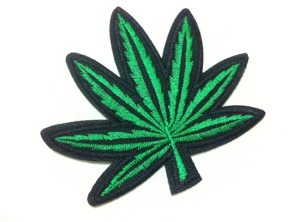 Green Marijuana Leaf Punk Patch 8.5 X 8 Cm Embroidered Iron - Etsy