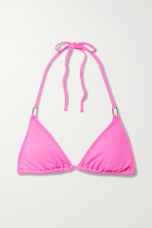 Cancun Triangle Halterneck Bikini Top - Bright pink