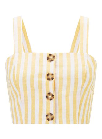 PETITE Yellow Striped Button Camisole Top - Holiday Shop - Clothing - Miss Selfridge