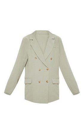 Sage Shoulder Padded Blazer | Coats & Jackets | PrettyLittleThing