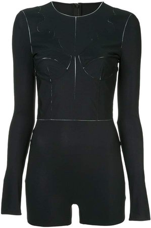 long-sleeve fitted bodysuit