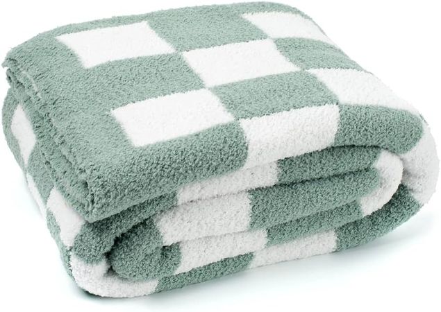 Amazon.com: Carriediosa Ultra Soft Checkered Throw Blanket Microfiber Fuzzy Fluffy Checkerboard Grid Cute Preppy Plaid Pattern Knitted Blankets Cozy Throws for Couch Bed Sofa, 60" X 80" Twin Size Hot Pink : Home & Kitchen