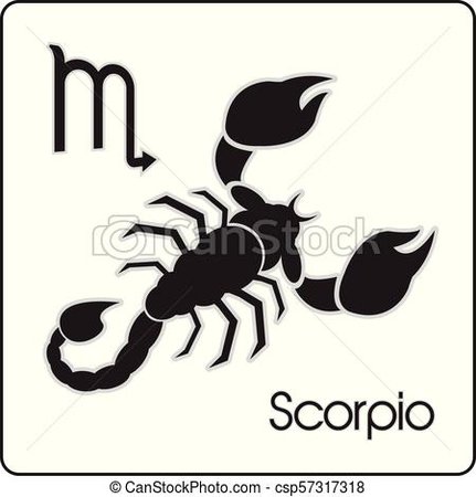 Scorpio zodiac astrology sign. Scorpio zodiac astrology vector sign.