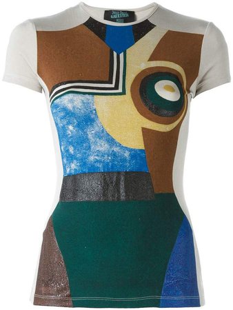 Pre-Owned abstract print T-shirt