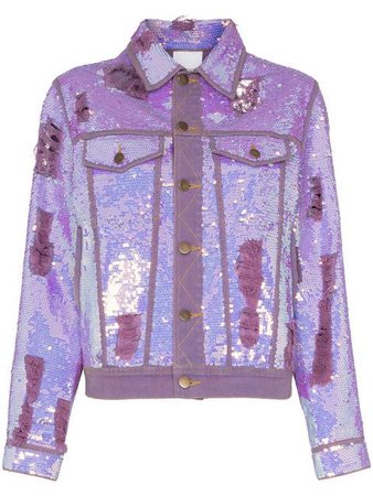 Ashish x Browns sequin embellished denim jacket $1,835 - Shop SS19 Online - Fast Delivery, Price
