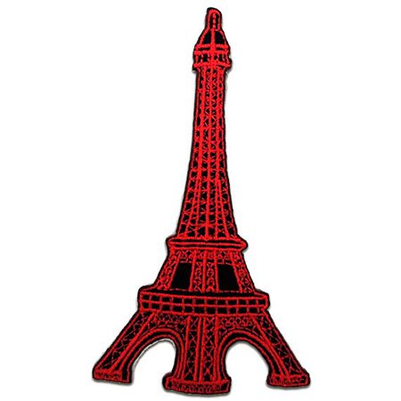 Iron on Patches - Eiffel Tower France Paris - red - 6x10,4cm - Application Embroided Patch Badges: Amazon.co.uk: Kitchen & Home