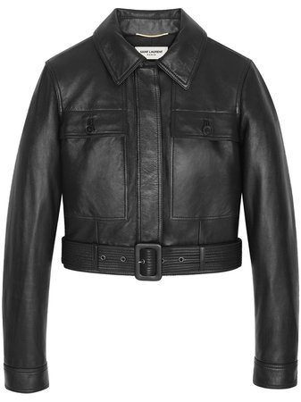 Saint Laurent Belted Leather Flight Jacket - Farfetch