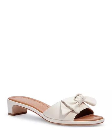 kate spade new york Women's Lilah Square Toe Knotted Bow Leather Sandals | Bloomingdale's