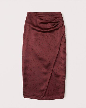 Women's Satin High-Slit Midi Skirt | Women's New Arrivals | Abercrombie.com