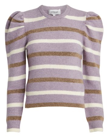 Brushed Alpaca-Blend Striped Sweater