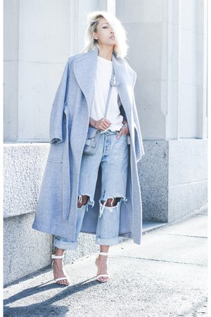 baby blue trench coat