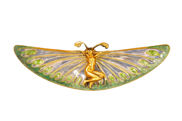 Art Nouveau nymph brooch, 1897-1898