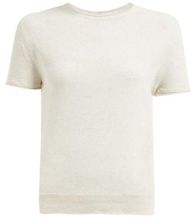 Grown On Sleeve Knitted T Shirt - Womens - Ivory