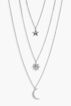 Sun moon stars necklace