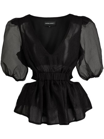 Cynthia Rowley organza cut-out blouse with Express Delivery - FARFETCH