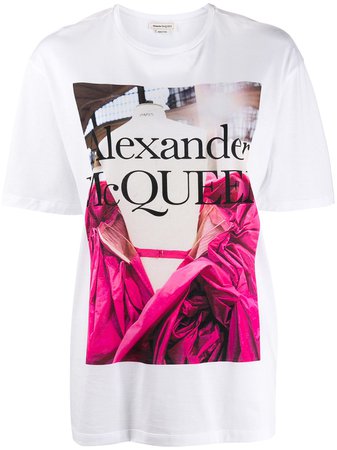 Alexander Mcqueen Rose Dress Print T-Shirt Ss20 | Farfetch.com