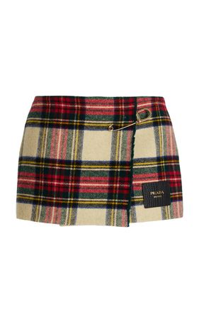 Tartan Wool Mini Skirt By Prada | Moda Operandi