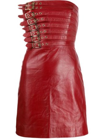 Manokhi Buckle Detail Dress A0000081 Red | Farfetch