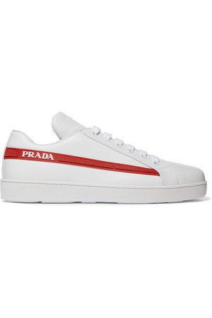 Prada | Avenue Last logo-embellished leather sneakers | NET-A-PORTER.COM