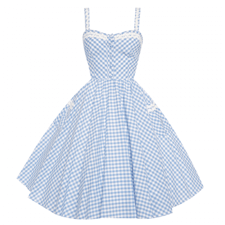 Corinna Blue Gingham Swing Dress | Vintage Style Dresses - Lindy Bop