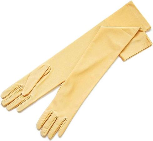 Amazon.com: ZAZA BRIDAL 19.5" Long 4-Way Stretch Matte Satin Dress Gloves-Yellow : Clothing, Shoes & Jewelry