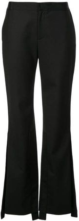 side slit flared trousers