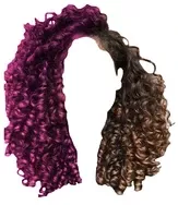 Split Dye Purple and Brown Curly Hair 2 (HVST edit)