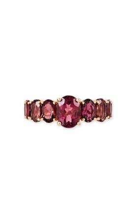 14k Rose Gold Gradulated Oval Eternity Ring With Pink And Purple Tourmaline By Jacquie Aiche | Moda Operandi