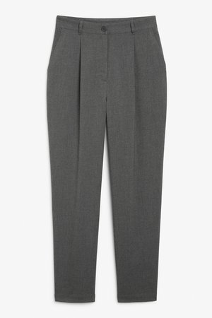 Dress trousers - Grey - Trousers & shorts - Monki WW